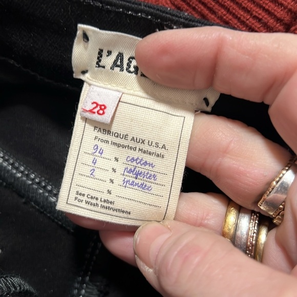 L'Agence Black Waxed Skinny Denim Size 28 - Picture 10 of 15